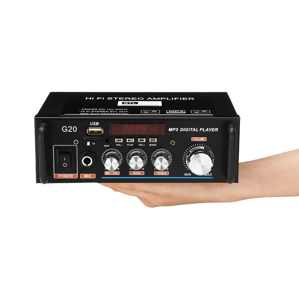 600W HIFI Bluetooth Power Amplifier Car/Home Theater Digital Power Amplificador For Speaker Treble Bass Control FM USB ,Small Footprint