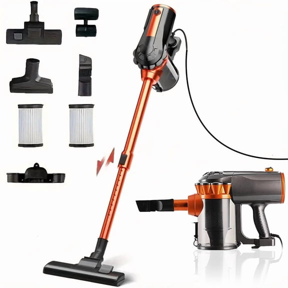 600W High-Power Stick Vacuum Cleaner with 18Kpa Suction, Designed for Home Use, Quiet Operation, Handheld Corded Model, Ideal for Pet Hair and Hard Surfaces