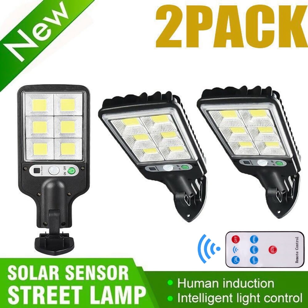 600W LED Solar Wall Light Motion Sensor Outdoor Garden Security Street Lamp 3 Mode With Remote Control