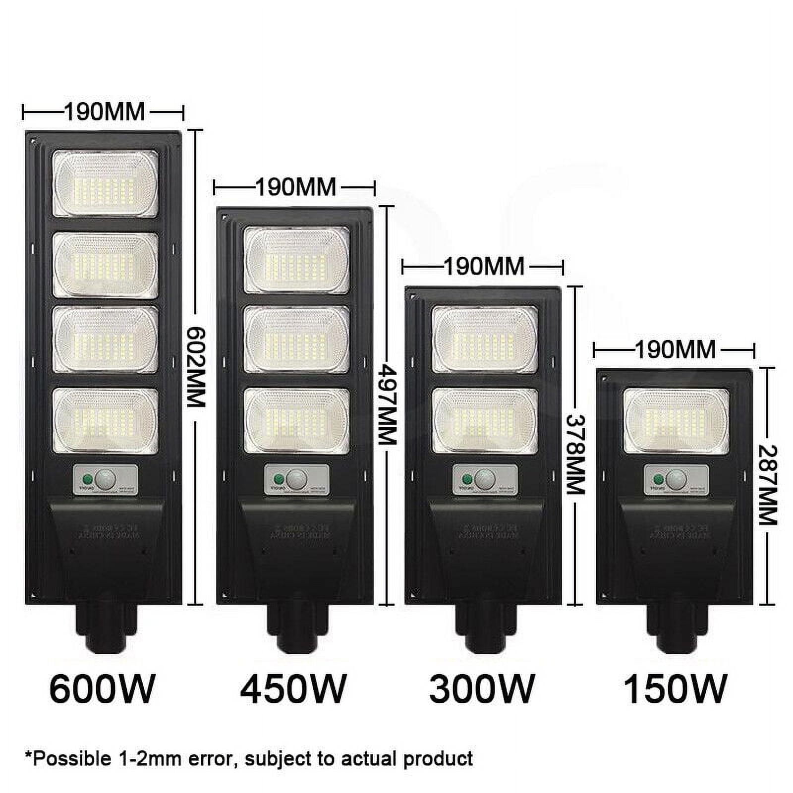 600W LED Street Light Solar Power Pole+Remote Control Waterproof Motion