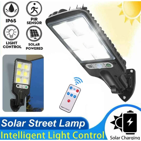 600W Led Solar Flood Light Motion Sensor Security Wall Street Yard Outdoor Lamp
