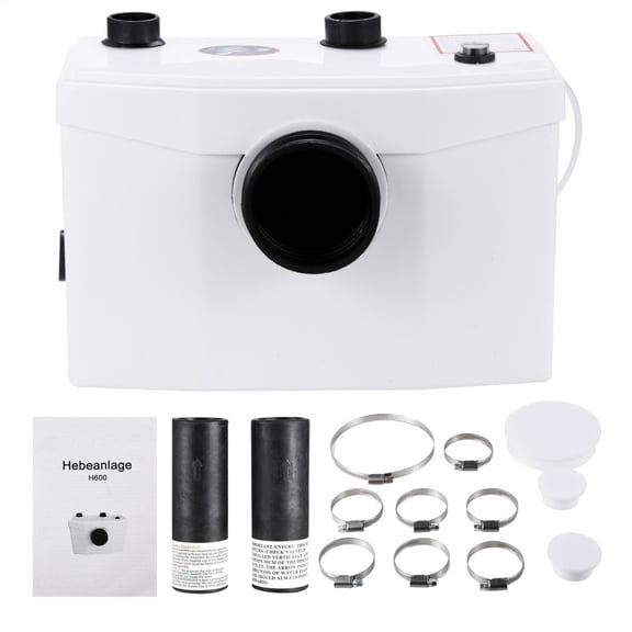 600W Macerating Sewage Pump, Multi-Inlet Design for Basement, Kitchen, and Marine Toilet Wastewater Solutions