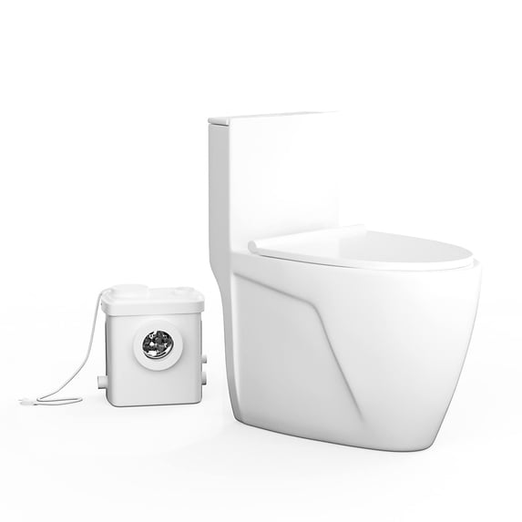 600W Macerator Pump in Basement AC Vent Macerating Toilet System for Bathroom Sink & Tub, Silent & Powerful with One Piece Toilet & Toilet Pump