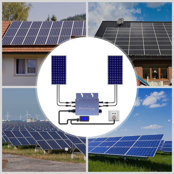 600W Micro Inverter for Solar Panels  IP65 Waterproof, MPPT Technology, LCD Display, Overload & Short Circuit Protection, 110V