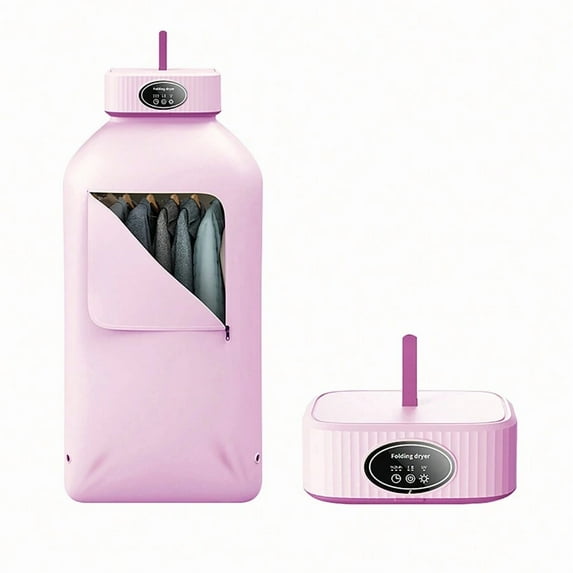 600W Portable Clothes Dryer Electric Folding Dryer Machine With Dryer Bag,Timer,Silent,Two Heating Mode,Can Be Folded To Store Clothes Drying For Travel Apartment RV Dorm