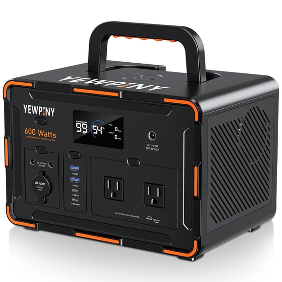 600W Portable Power Station 599.4Wh LiFePO4 Battery for Camping, RV, Home Emergency Backup