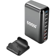600W USB C Charger GaN III 3 Charger Fast USB C Charging Station 8 Ports for Smart Phones, Tablet and MoreBlack