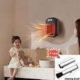 thumbnail image 1 of 600W Wall Outlet Space Heater with Remote,LED Display Small Plug in Electric Heater with Adjustable Thermostat and Timer for rv and Home Office Bathroom Indoor Use, 1 of 6