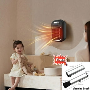 600W Wall Outlet Space Heater with Remote,LED Display Small Plug in Electric Heater with Adjustable Thermostat and Timer for rv and Home Office Bathroom Indoor Use