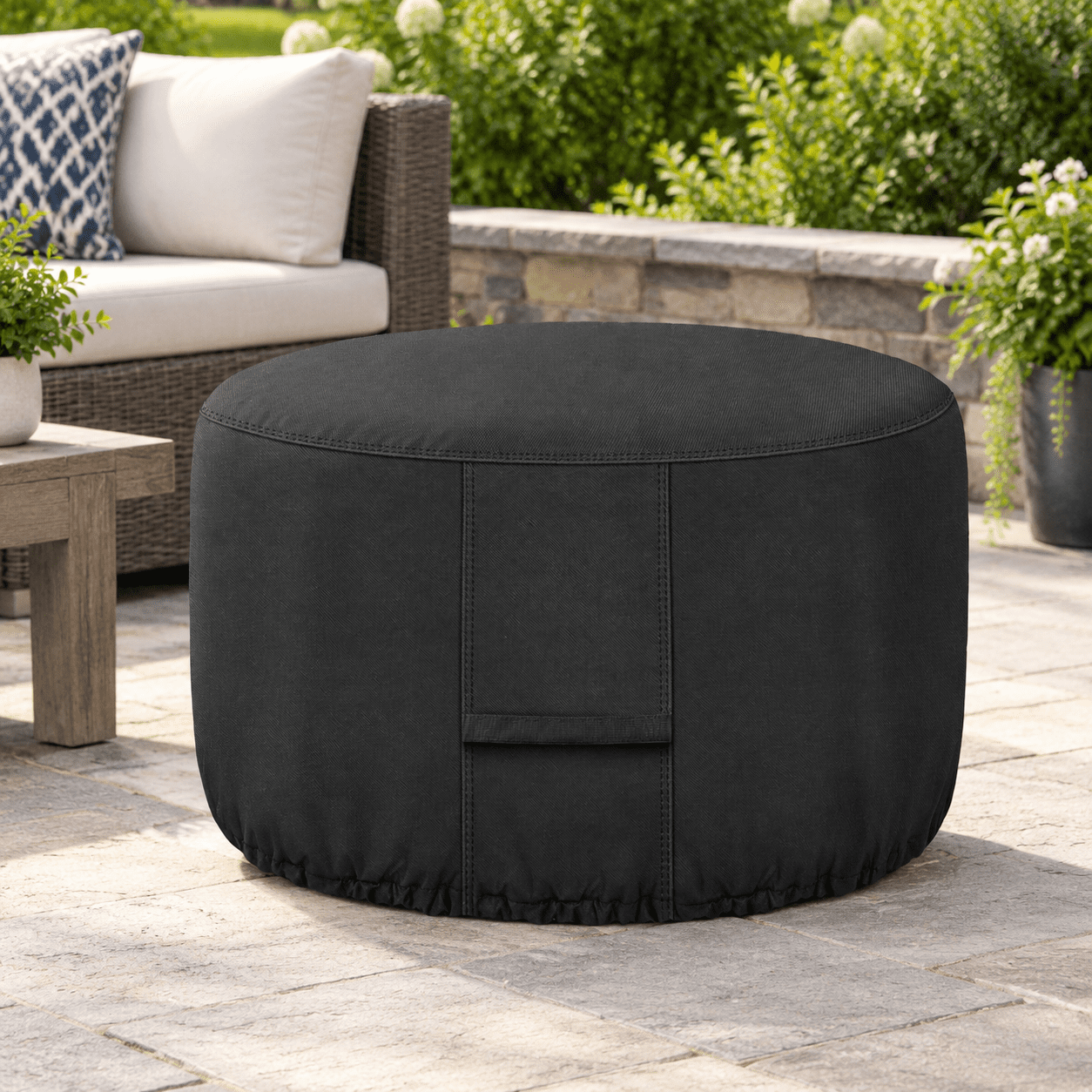 600d Round Patio Fire Pit Table Cover 40 Inch Black - Walmart.com