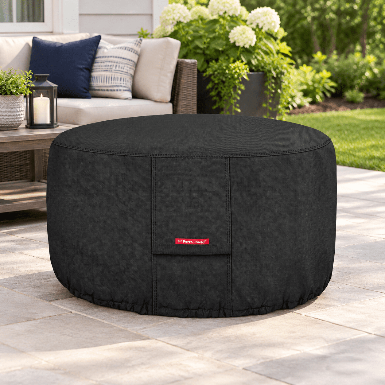 600d Round Patio Fire Pit Table Cover 42 Inch Black - Walmart.com
