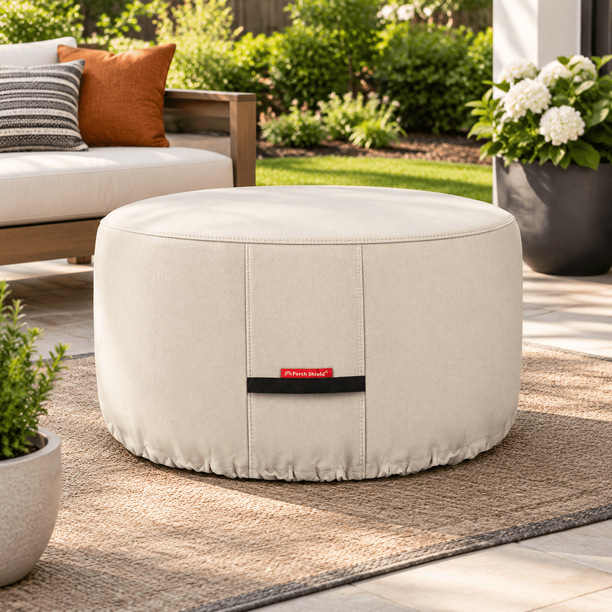 600d Round Patio Fire Pit Table Cover 44 Inch Beige - Walmart.com