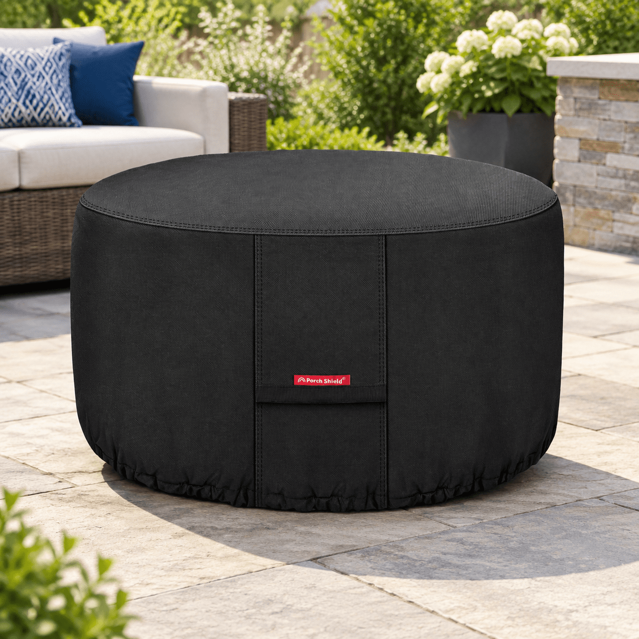 600d Round Patio Fire Pit Table Cover 50 Inch Black - Walmart.com