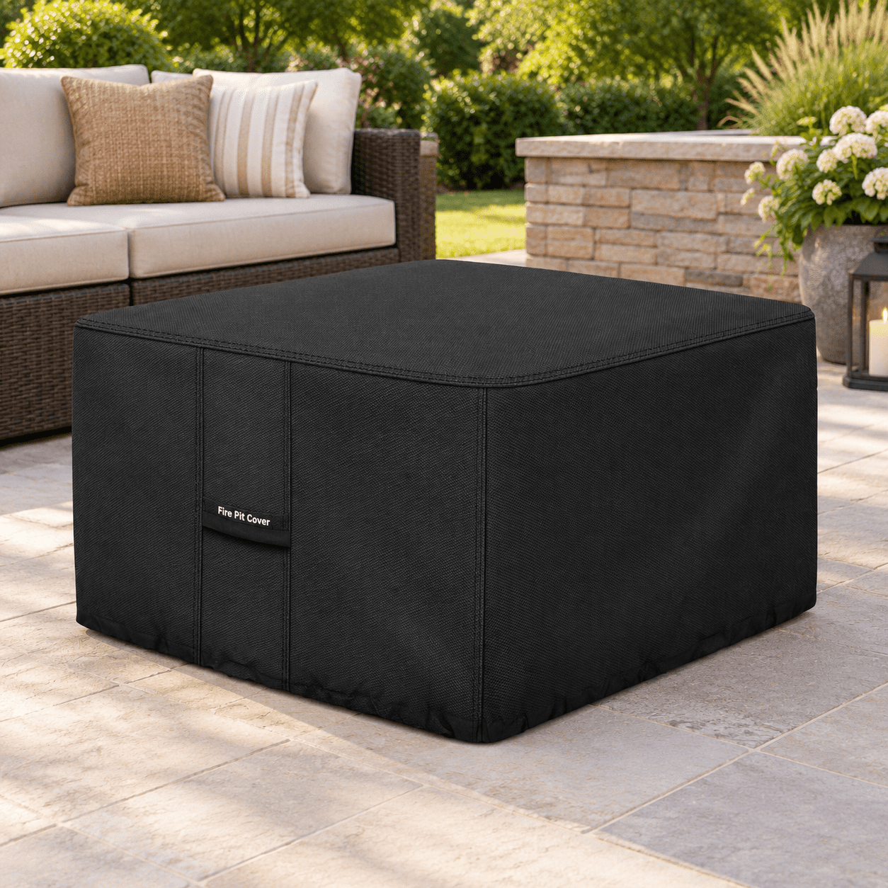 600d Square Patio Fire Pit Table Cover 50 X 50 Inch Black - Walmart.com