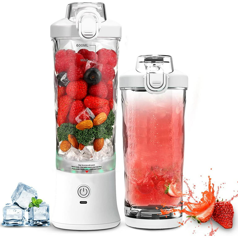 Portable Blender,Personal Size Blender for Shakes and Smoothies with 6  Blades,20 Oz Mini fresh juicer Blender Cup USB rechargeable with Travel Lid  for