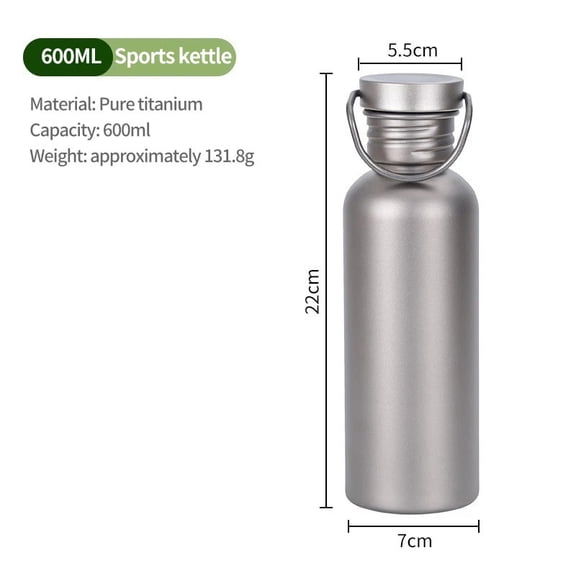 600ml 750ml Titanium Water Bottle Outdoor Camping Supplies Tourism Sports Cycling Hiking Camping Water Bottle