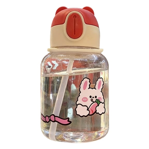 600ml BPA-Free Leakproof Bear Water Bottle with Straw – Portable, Durable, Reusable Hydration Flask for Daily Use & Travel