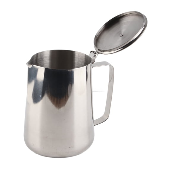 600ml Coffee Cup Mug Milk Frothing Pitcher Jug with Lid for Latte Coffee Art for Coffee Shop Home Kitchen