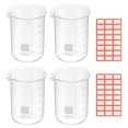 thumbnail image 1 of 600ml Glass Beaker, 4 Pack Measuring Glass Beaker Graduated Borosilicate Lab Cups Mug Low Form  Heat Safe Transparent with Spout Label for Laboratory Science Kitchen Liquids, 1 of 6