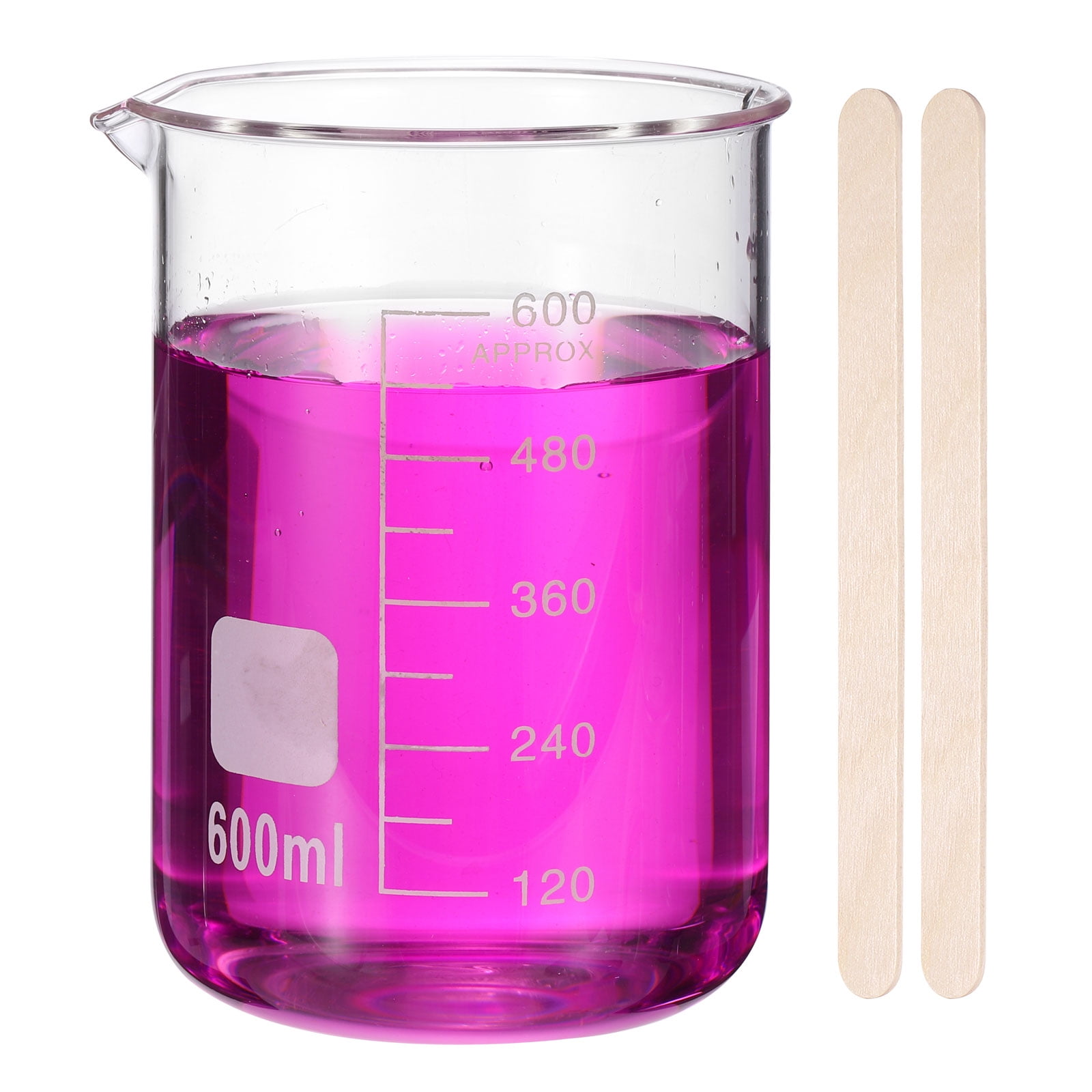 600ml Glass Beaker, Measuring Glass Beaker Graduated Borosilicate Lab ...