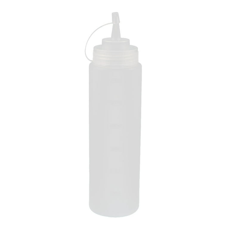2pcs 600ml Clear Plastic Squeeze Bottles Condiment Ketchup Mustard Oil Salt