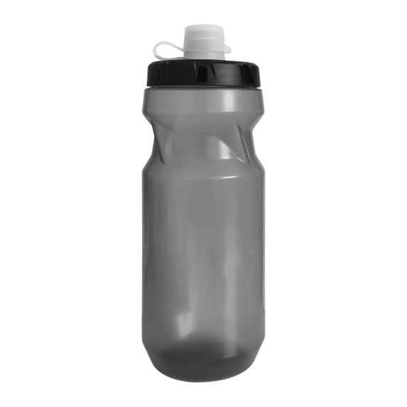 600ml Outdoor Bike Water Bottle 8.82x2.87in | BPA-Free Squeeze Bottle with Leakproof Nozzle | Universal Bicycle Holder for Mountain/Road Cycling (Black/White/Gray 0.13lb)
