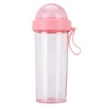 600ml Portable Two Straws Water Bottle Dual Use Drink Cup for Outdoor