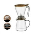 thumbnail image 1 of 600ml Pour Over Coffee Dripper Cold and Heat Resistant Removable Coffee Filter Hand-brewed Espresso Pot Infuser Loose Leaf Tea (Brown-Cup-pot), 1 of 7