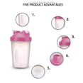 thumbnail image 1 of 600ml Protein Shaker Bottle for Mixing Sports Drinks and Whey Powder with Integrated Stirring, 1 of 3