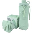 thumbnail image 1 of 600ml Silicone Folding Water Bottle, High & Low Temperature Resistant, Leak-Proof & Easy to Clean, Reusable Collapsible Travel Sports Bottle with Lanyard, 1 of 15