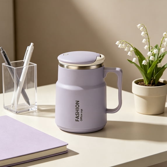 600ml Stainless Steel Insulated Mug With Tea Infuser And Lid For Office Coffee Tea