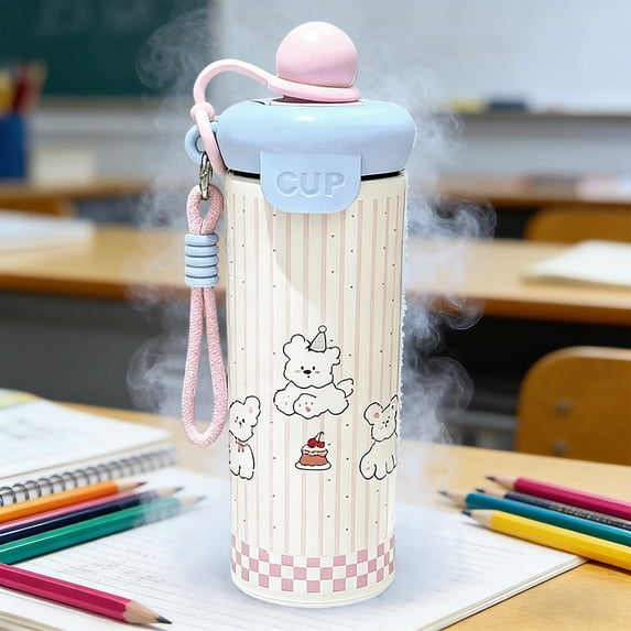 600ml Stainless Steel Straw Cup Vacuum Insulated Leakproof Drink Tumbler Hot Cold Water Bottle With Straw Easy Carry Mug Portable Travel Cup For Office Home School Gym Outdoor Use Daily