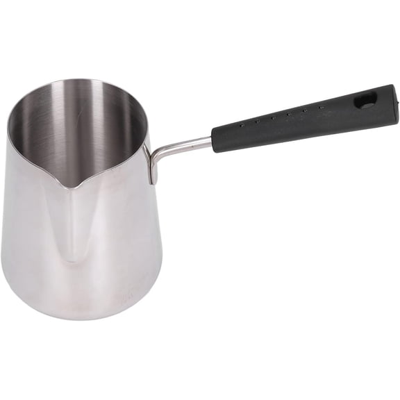 600ml Stainless Steel Turkish Coffee Pot with Cool-Touch Handle & Hook for Greek, Arabic Coffee, Milk Frothing, Hot Chocolate & Sauce Maker - Multi-Purpose Kitchen Tool