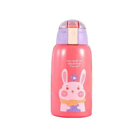600ml Star Cartoon Vacuum Cup Stainless Steel Insulation Water Bottle Kids Vacuum Cup for SchoolPink
