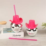 600ml Unique Disco Ball Cups Cowboy Disco Ball Cup With Straws Cocktail Cup