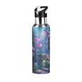 thumbnail image 1 of 600ml Vacuum Insulated Sports Water Bottle with Foldable Straw Stainless Steel Portable Thermos Cup Orchid Forest Scene, 1 of 7