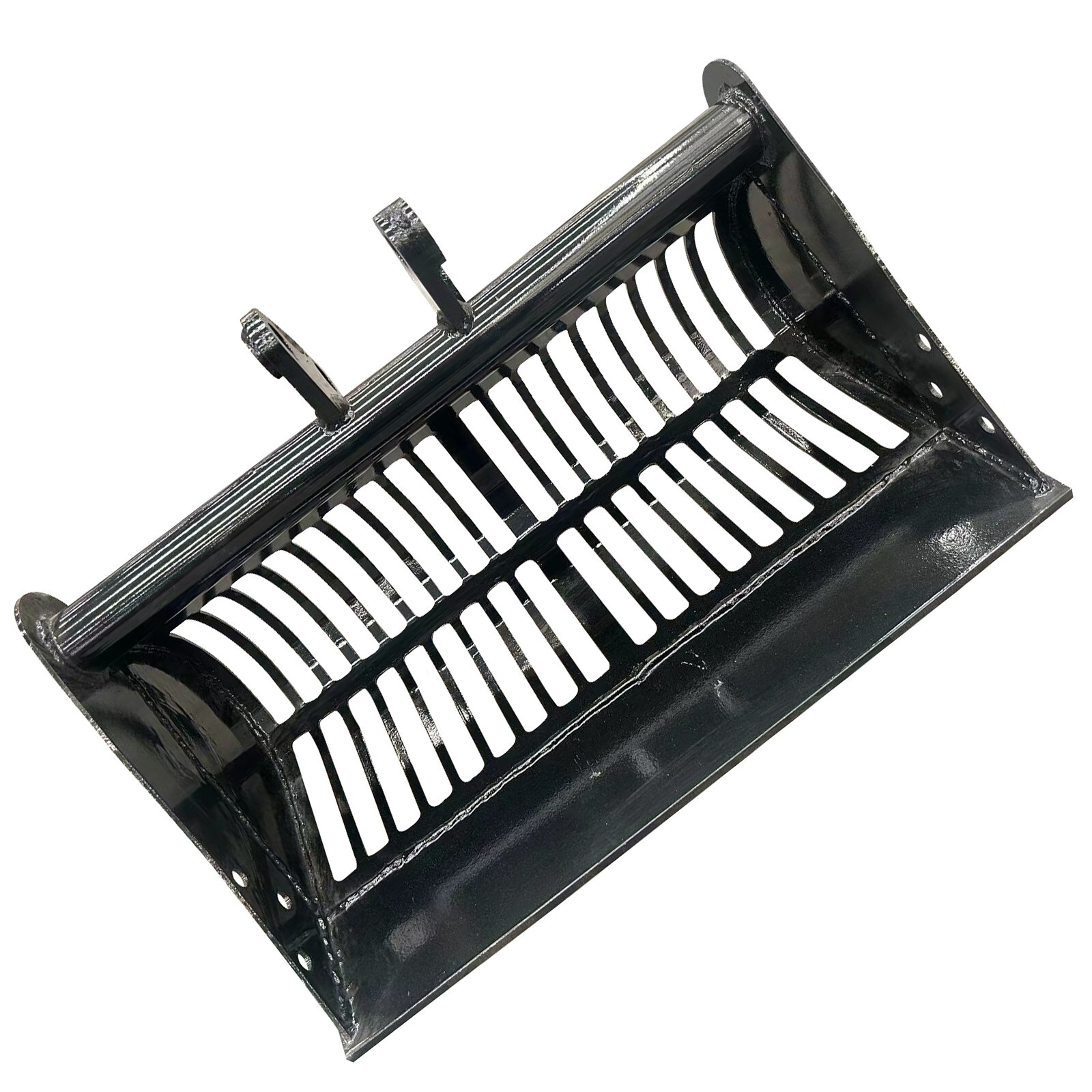Mini Excavator Rake Attachment - Wide Hydraulic Tilt Rake For 1 Ton Micro Diggers, Land Clearing & Debris Sorting