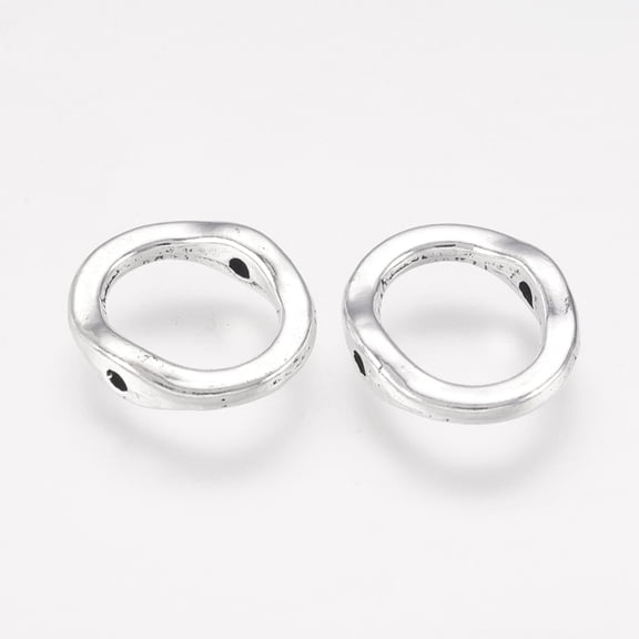 600pc Tibetan Style Alloy Bead Frame Ring Antique Silver Lead Free & Cadmium Free & Nickel Free 15x13x3.5mm Hole: 1.5mm