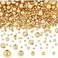 thumbnail image 1 of 600pcs 18K Gold Plated Brass Spacer Beads 5 Sizes Metal Round Beads Small Jewelry Beads Loose Ball Beads, 1 of 7