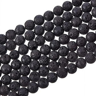 Aaa Natural Black Volcanic Lava Stone Round Loose Spacer Rock