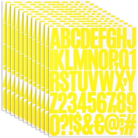 600pcs 8 Sheets Self Adhesive Vinyl Letters Numbers Kit 2 Inch Mailbox Numbers Sticker