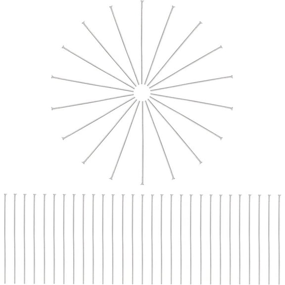 600pcs Head Pins 50mm 304 Stainless Steel Flat Head Pins Metal Jewelry Making Pins 0.7mm(21 Guage) Beading Pin for DIY Jewelry Making