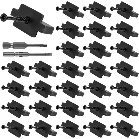 600pcs Hidden Deck Fasteners for Composite Decking, Universal Trex Decking Fastener T-Clips Tool with 2 Driving Drill Bit for Installing Composite Deck Boards Spacers