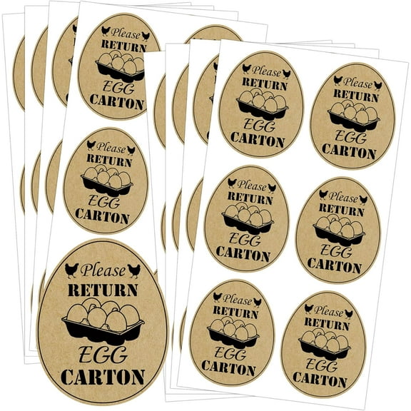 600pcs Please Return Egg Carton Stickers 1.6x2 Inch Farm Fresh Chicken Eggs Tag Labels Self Adhesive Packaging Sticker Chicken Cartons
