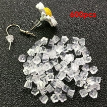 600pcs Silicone Earring Backs,Hypoallergenic Earring Backs，4mm Silicone Earring Backs, Clear Earring Backs Replacement, Pierced Earring Backs-(Floral Shape）