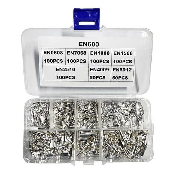 600pcs Wire End Ferrules Assortment Crimp Pin Connectors Copper Ferrules set