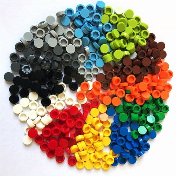 600pcs/lot Tile 1x1 Round Special Brick Building Block Small Particle Bulk Bricks Parts Diy Toy Compatible  98138