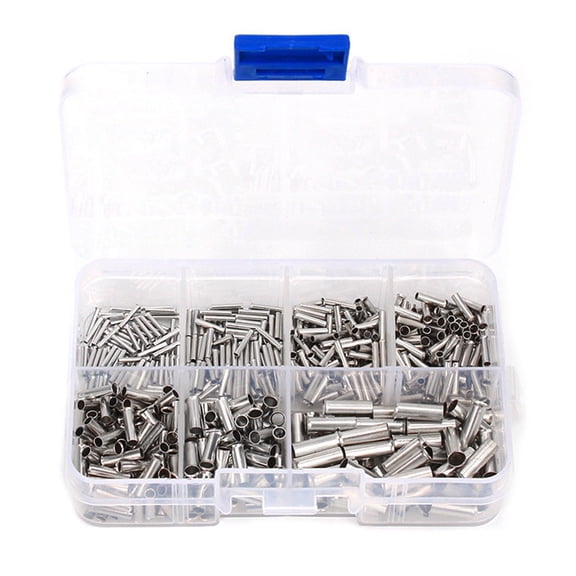 600pcs/set Upgraded Wire End Ferrules Crimp Pin Terminals Copper Ferrules set Uninsulated Cable Sleeve set Connectors