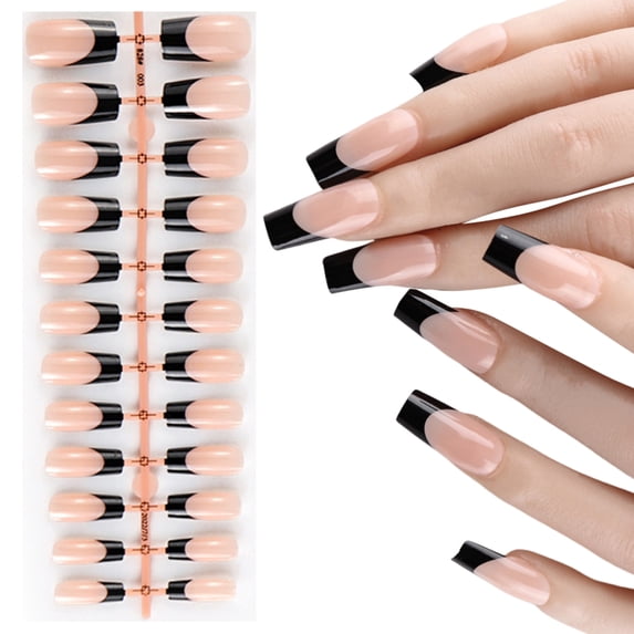600x Ballerinas False Nails Full Cover Stick On Nail French Tip Press On Nail Artificial Nails Almond False Nails