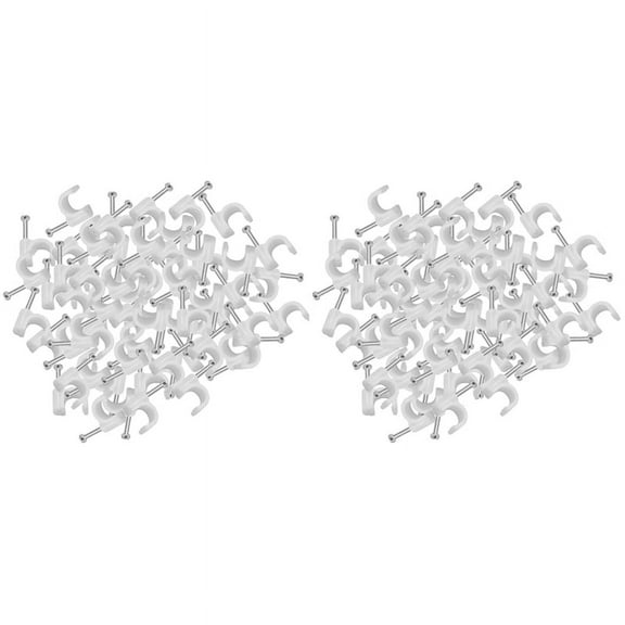 600x Cable Staples Clip Wall Wire Nail Fixture for Ethernet Rg6 Rg59 Cat5 Cat6 Rj45 TV 7mm White